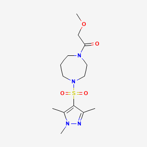 2-methoxy-1-(4-((1,3,5-trimethyl-1H-pyrazol-4-yl)sulfonyl)-1,4-diazepan-1-yl)ethanone