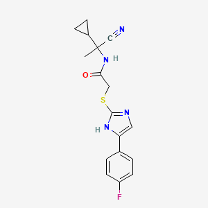 molecular formula C17H17FN4OS B2617721 N-(1-cyano-1-cyclopropylethyl)-2-{[5-(4-fluorophenyl)-1H-imidazol-2-yl]sulfanyl}acetamide CAS No. 1210295-24-1