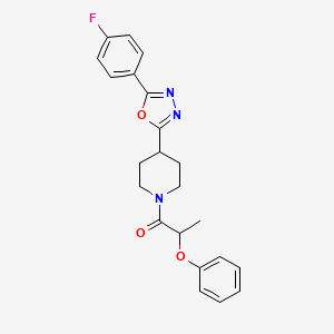 1-(4-(5-(4-Fluorophenyl)-1,3,4-oxadiazol-2-yl)piperidin-1-yl)-2-phenoxypropan-1-one