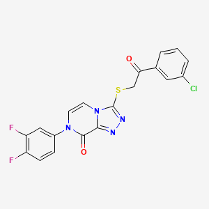 molecular formula C19H11ClF2N4O2S B2617733 3-((2-(3-chlorophenyl)-2-oxoethyl)thio)-7-(3,4-difluorophenyl)-[1,2,4]triazolo[4,3-a]pyrazin-8(7H)-one CAS No. 1242898-39-0