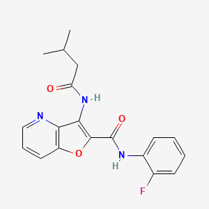 N-(2-fluorophenyl)-3-(3-methylbutanamido)furo[3,2-b]pyridine-2-carboxamide