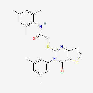 2-((3-(3,5-dimethylphenyl)-4-oxo-3,4,6,7-tetrahydrothieno[3,2-d]pyrimidin-2-yl)thio)-N-mesitylacetamide