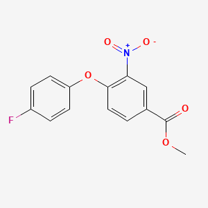 molecular formula C14H10FNO5 B2617748 Methyl 4-(4-fluorophenoxy)-3-nitrobenzenecarboxylate CAS No. 320417-11-6
