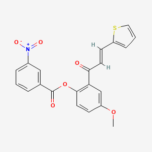 4-methoxy-2-[(2E)-3-(thiophen-2-yl)prop-2-enoyl]phenyl 3-nitrobenzoate