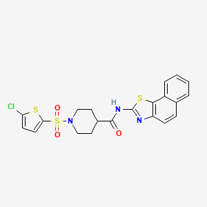 molecular formula C21H18ClN3O3S3 B2617754 1-((5-chlorothiophen-2-yl)sulfonyl)-N-(naphtho[2,1-d]thiazol-2-yl)piperidine-4-carboxamide CAS No. 900001-35-6
