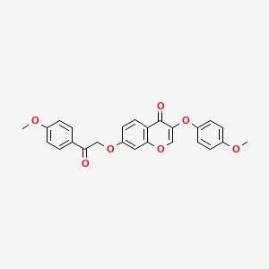 molecular formula C25H20O7 B2617755 3-(4-甲氧基苯氧基)-7-[2-(4-甲氧基苯基)-2-氧代乙氧基]色满-4-酮 CAS No. 858768-35-1