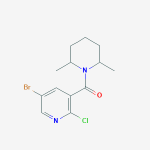 molecular formula C13H16BrClN2O B2617757 5-Bromo-2-chloro-3-(2,6-dimethylpiperidine-1-carbonyl)pyridine CAS No. 1455189-66-8