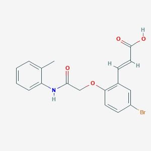 molecular formula C18H16BrNO4 B2617772 (2E)-3-(5-bromo-2-{2-[(2-methylphenyl)amino]-2-oxoethoxy}phenyl)prop-2-enoic acid CAS No. 932868-12-7