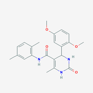 molecular formula C22H25N3O4 B2617775 4-(2,5-二甲氧基苯基)-N-(2,5-二甲基苯基)-6-甲基-2-氧代-1,2,3,4-四氢嘧啶-5-甲酰胺 CAS No. 537680-17-4