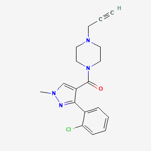 [3-(2-Chlorophenyl)-1-methylpyrazol-4-yl]-(4-prop-2-ynylpiperazin-1-yl)methanone