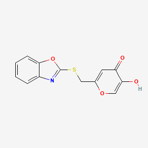 2-((benzo[d]oxazol-2-ylthio)methyl)-5-hydroxy-4H-pyran-4-one