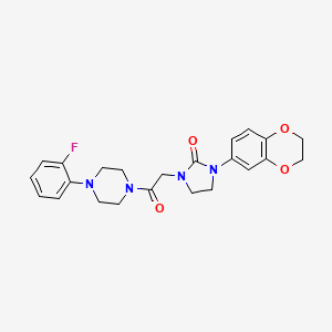 1-(2,3-Dihydrobenzo[b][1,4]dioxin-6-yl)-3-(2-(4-(2-fluorophenyl)piperazin-1-yl)-2-oxoethyl)imidazolidin-2-one