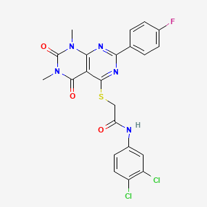 N-(3,4-dichlorophenyl)-2-[7-(4-fluorophenyl)-1,3-dimethyl-2,4-dioxopyrimido[4,5-d]pyrimidin-5-yl]sulfanylacetamide