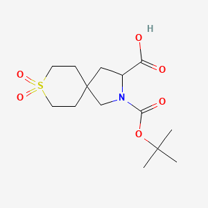2-[(2-Methylpropan-2-yl)oxycarbonyl]-8,8-dioxo-8lambda6-thia-2-azaspiro[4.5]decane-3-carboxylic acid