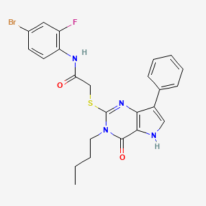 N-(4-bromo-2-fluorophenyl)-2-((3-butyl-4-oxo-7-phenyl-4,5-dihydro-3H-pyrrolo[3,2-d]pyrimidin-2-yl)thio)acetamide