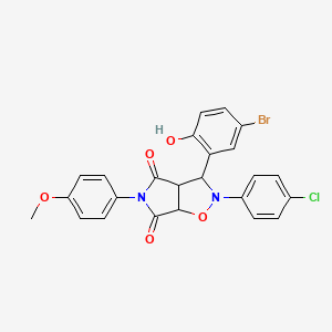 molecular formula C24H18BrClN2O5 B2617809 3-(5-bromo-2-hydroxyphenyl)-2-(4-chlorophenyl)-5-(4-methoxyphenyl)dihydro-2H-pyrrolo[3,4-d]isoxazole-4,6(5H,6aH)-dione CAS No. 470692-71-8
