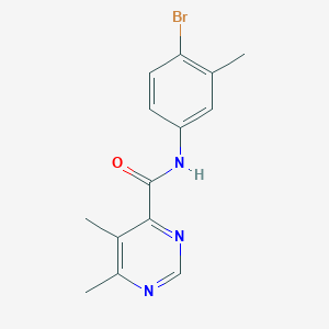 molecular formula C14H14BrN3O B2617824 N-(4-Bromo-3-methylphenyl)-5,6-dimethylpyrimidine-4-carboxamide CAS No. 2415541-10-3