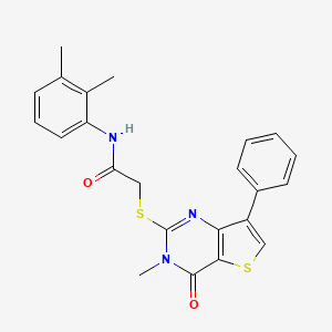 molecular formula C23H21N3O2S2 B2617829 N-(2,3-dimethylphenyl)-2-[(3-methyl-4-oxo-7-phenyl-3,4-dihydrothieno[3,2-d]pyrimidin-2-yl)sulfanyl]acetamide CAS No. 1111292-24-0