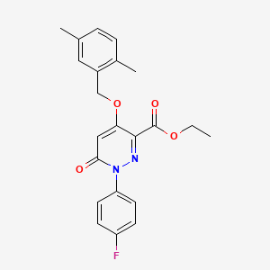 Ethyl 4-((2,5-dimethylbenzyl)oxy)-1-(4-fluorophenyl)-6-oxo-1,6-dihydropyridazine-3-carboxylate