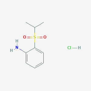 molecular formula C9H14ClNO2S B2617837 2-(Isopropylsulfonyl)aniline hydrochloride CAS No. 1022968-46-2