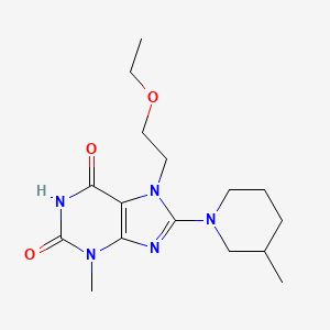molecular formula C16H25N5O3 B2617844 7-(2-乙氧基乙基)-3-甲基-8-(3-甲基哌啶-1-基)-1H-嘌呤-2,6(3H,7H)-二酮 CAS No. 577989-34-5