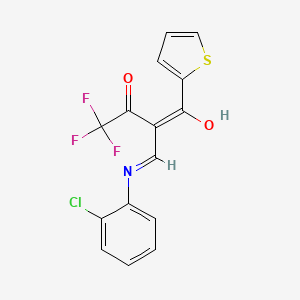 2-[(2-Chloroanilino)methylidene]-4,4,4-trifluoro-1-(2-thienyl)butane-1,3-dione