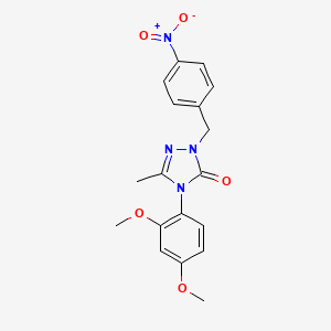 molecular formula C18H18N4O5 B2617861 4-(2,4-dimethoxyphenyl)-5-methyl-2-(4-nitrobenzyl)-2,4-dihydro-3H-1,2,4-triazol-3-one CAS No. 861206-43-1