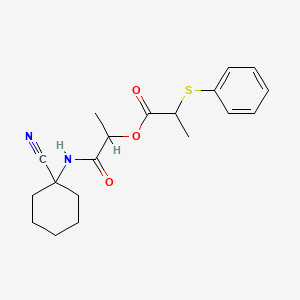 molecular formula C19H24N2O3S B2617869 1-[(1-Cyanocyclohexyl)carbamoyl]ethyl 2-(phenylsulfanyl)propanoate CAS No. 1211116-28-7