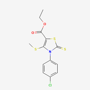 Ethyl 3-(4-chlorophenyl)-4-(methylsulfanyl)-2-thioxo-2,3-dihydro-1,3-thiazole-5-carboxylate