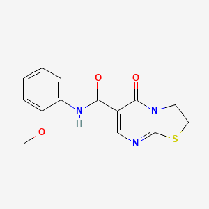 molecular formula C14H13N3O3S B2617874 N-(2-methoxyphenyl)-5-oxo-2,3-dihydro-[1,3]thiazolo[3,2-a]pyrimidine-6-carboxamide CAS No. 443329-42-8