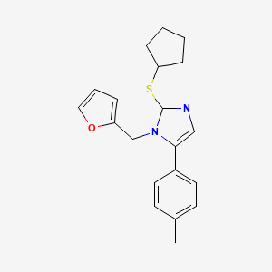 molecular formula C20H22N2OS B2617881 2-(cyclopentylthio)-1-(furan-2-ylmethyl)-5-(p-tolyl)-1H-imidazole CAS No. 1207010-04-5