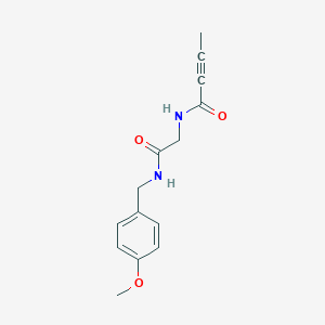 molecular formula C14H16N2O3 B2617891 N-[2-[(4-Methoxyphenyl)methylamino]-2-oxoethyl]but-2-ynamide CAS No. 2411227-00-2