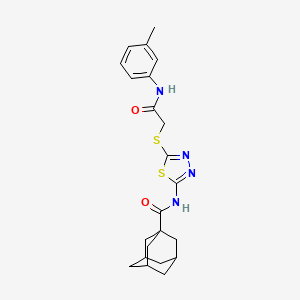 N-[5-[2-(3-methylanilino)-2-oxoethyl]sulfanyl-1,3,4-thiadiazol-2-yl]adamantane-1-carboxamide
