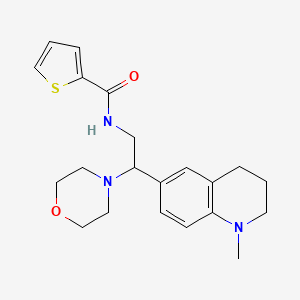 molecular formula C21H27N3O2S B2617912 N-(2-(1-methyl-1,2,3,4-tetrahydroquinolin-6-yl)-2-morpholinoethyl)thiophene-2-carboxamide CAS No. 922034-51-3