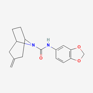 molecular formula C16H18N2O3 B2617913 N-(1,3-Benzodioxol-5-yl)-3-methylidene-8-azabicyclo[3.2.1]octane-8-carboxamide CAS No. 2310141-95-6