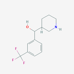 molecular formula C13H16F3NO B2617916 Piperidin-3-yl(3-(trifluoromethyl)phenyl)methanol CAS No. 1225560-19-9