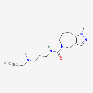 molecular formula C16H25N5O B2617917 1-Methyl-N-[3-[methyl(prop-2-ynyl)amino]propyl]-4,6,7,8-tetrahydropyrazolo[4,3-c]azepine-5-carboxamide CAS No. 2223819-01-8