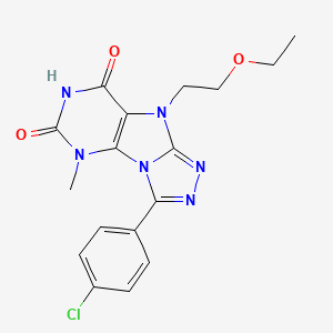 3-(4-chlorophenyl)-9-(2-ethoxyethyl)-5-methyl-5H-[1,2,4]triazolo[4,3-e]purine-6,8(7H,9H)-dione