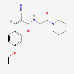 (Z)-2-Cyano-3-(4-ethoxyphenyl)-N-(2-oxo-2-piperidin-1-ylethyl)prop-2-enamide