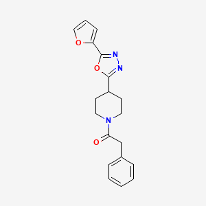molecular formula C19H19N3O3 B2617931 1-(4-(5-(Furan-2-yl)-1,3,4-oxadiazol-2-yl)piperidin-1-yl)-2-phenylethanone CAS No. 1172486-49-5