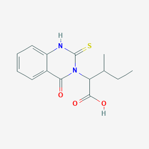 molecular formula C14H16N2O3S B2617936 3-Methyl-2-(4-oxo-2-sulfanylidene-1H-quinazolin-3-yl)pentanoic acid CAS No. 2379948-71-5