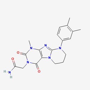 molecular formula C19H22N6O3 B2617939 2-[9-(3,4-dimethylphenyl)-1-methyl-2,4-dioxo-7,8-dihydro-6H-purino[7,8-a]pyrimidin-3-yl]acetamide CAS No. 844833-64-3