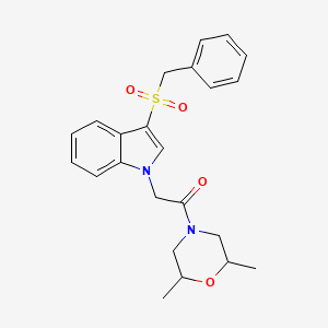 2-(3-(benzylsulfonyl)-1H-indol-1-yl)-1-(2,6-dimethylmorpholino)ethanone