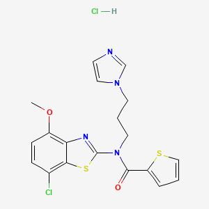 N-(3-(1H-imidazol-1-yl)propyl)-N-(7-chloro-4-methoxybenzo[d]thiazol-2-yl)thiophene-2-carboxamide hydrochloride