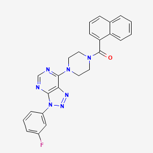 molecular formula C25H20FN7O B2617947 (4-(3-(3-fluorophenyl)-3H-[1,2,3]triazolo[4,5-d]pyrimidin-7-yl)piperazin-1-yl)(naphthalen-1-yl)methanone CAS No. 920388-04-1