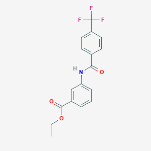 molecular formula C17H14F3NO3 B261795 Ethyl 3-{[4-(trifluoromethyl)benzoyl]amino}benzoate 