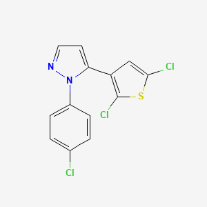 molecular formula C13H7Cl3N2S B2617950 1-(4-chlorophenyl)-5-(2,5-dichloro-3-thienyl)-1H-pyrazole CAS No. 318256-34-7