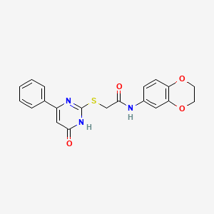 N-(2,3-dihydrobenzo[b][1,4]dioxin-6-yl)-2-((6-oxo-4-phenyl-1,6-dihydropyrimidin-2-yl)thio)acetamide