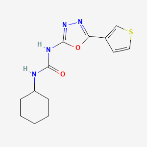 molecular formula C13H16N4O2S B2617960 1-环己基-3-(5-(噻吩-3-基)-1,3,4-恶二唑-2-基)脲 CAS No. 1251578-02-5