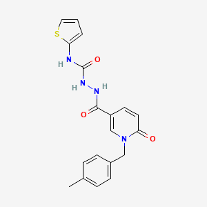 molecular formula C19H18N4O3S B2617967 2-(1-(4-methylbenzyl)-6-oxo-1,6-dihydropyridine-3-carbonyl)-N-(thiophen-2-yl)hydrazinecarboxamide CAS No. 1105227-04-0
